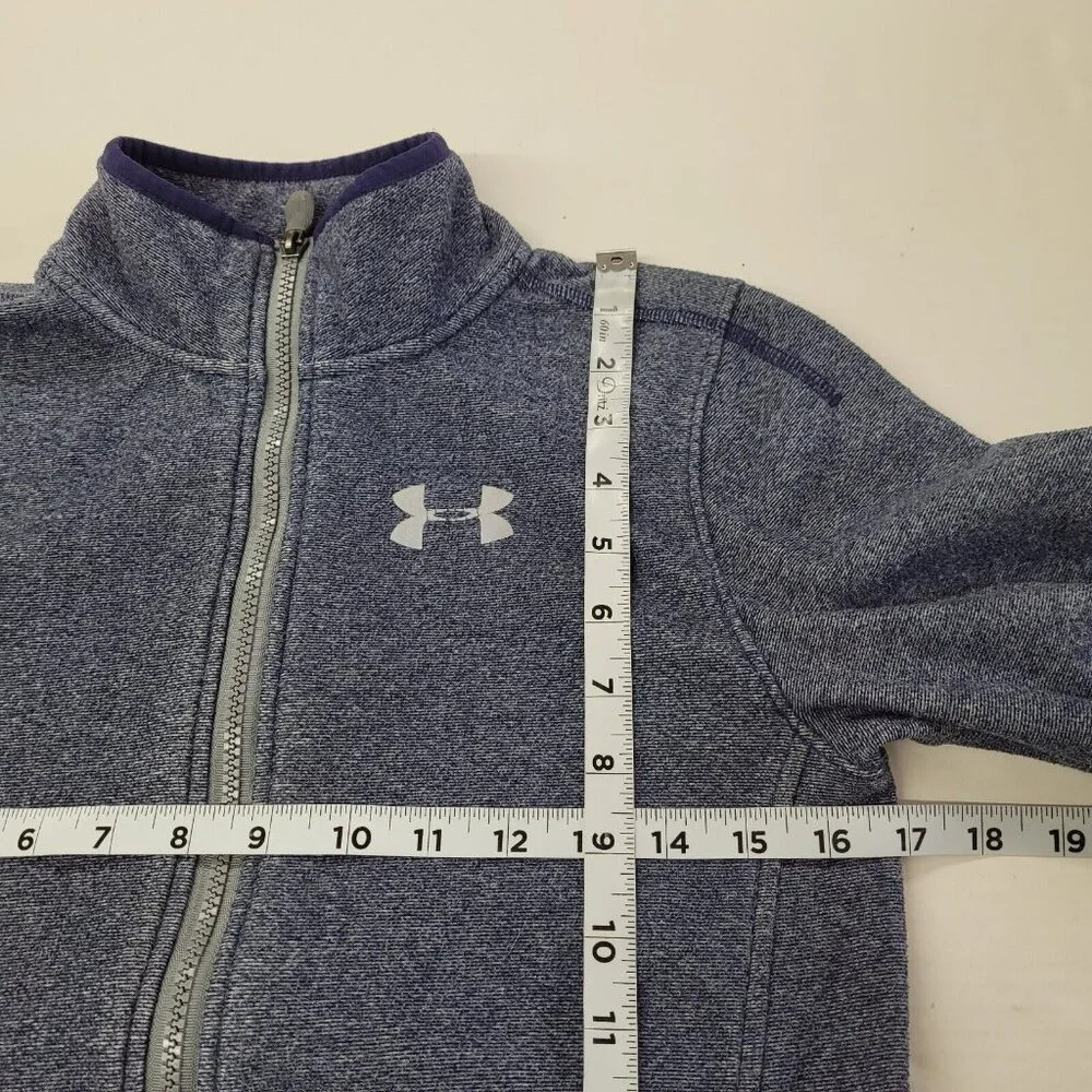 Under Armour Jacket Youth M(8-10) Blue Full Zip Cold Gear Loose Pockets *Flaw‎